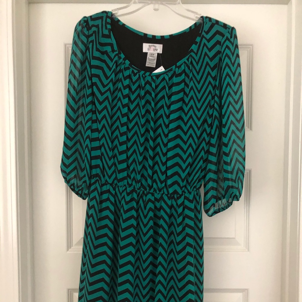 Green and Black Dress